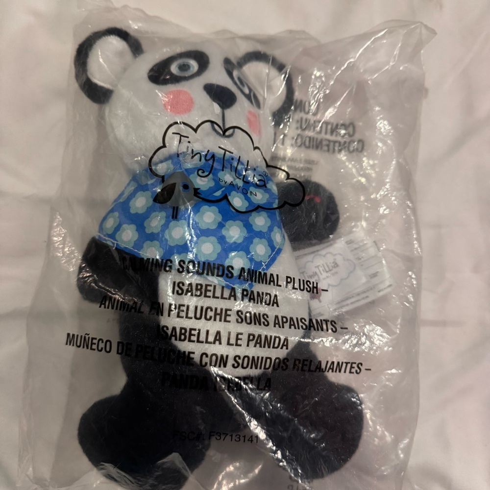 NEW NIB Vintage Avon Tiny Tillia Isabella Panda Calming Sounds Plush Toy